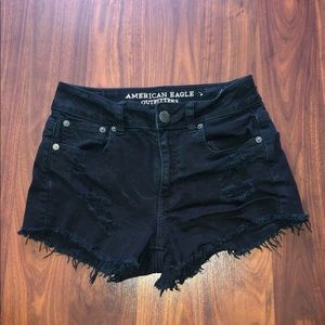 Size 2 American Eagle distressed black shorts